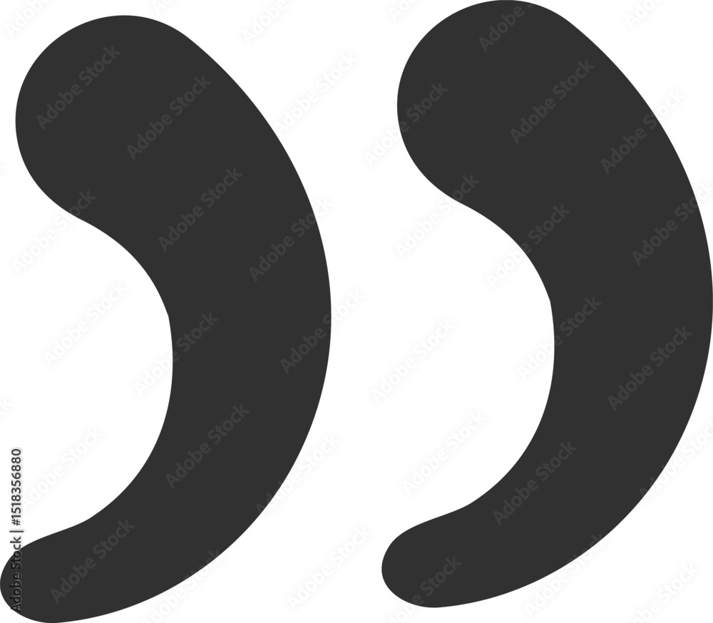 Poster dark gray double quotes punctuation marks represent a quoted passage, adding emphasis and credibilit
