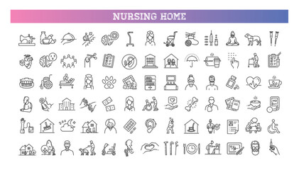 Nursing Home icon. Senior Housing, Long Term Care, Healthcare Services