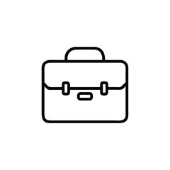 Minimalist Silhouette Briefcase Icon in Black Line Style Isolated on White Background for Business and Office Graphic Design