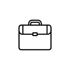 Minimalist Silhouette Briefcase Icon in Black Line Style Isolated on White Background for Business and Office Graphic Design