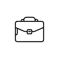 Minimalist Silhouette Briefcase Icon in Black Line Style Isolated on White Background for Business and Office Graphic Design