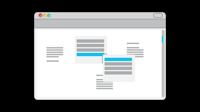 Modern User Interface Design with Multiple Windows Floating Over an Application on a Transparent Background