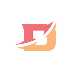 Abstract Initial Letter D Logo Design.