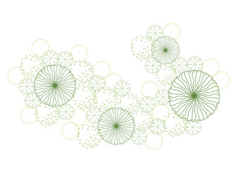 architecture drawing plant tree top view plan greenery vegetation vector. design nature architectural landscape set element illustration bush garden flora sapling minimal. architect isolated.