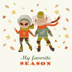 Hand-drawn cute cartoon animal poster templates, interesting children's flat vector illustrations, and cheerful festival backgrounds