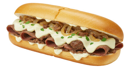Isolated Philly Cheesesteak Sandwich