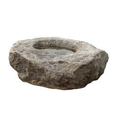 Ancient Stone Water Trough with Water, Rustic