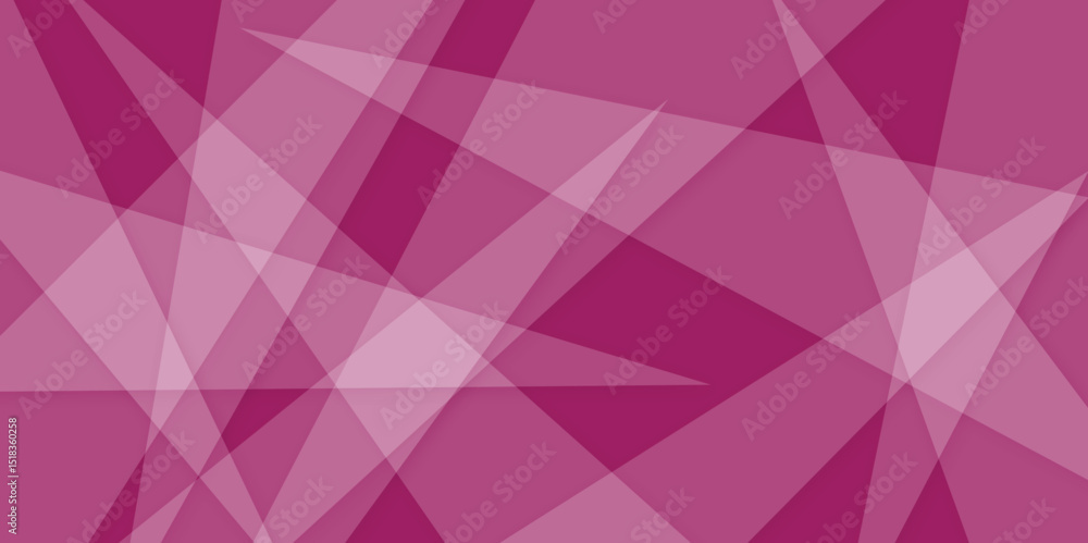 Poster abstract geometric background design with green layers of textured pink lines, vector abstract graph