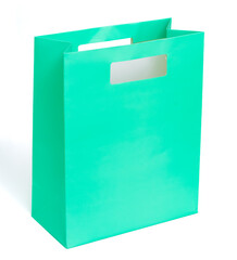Colorful shopping bag on white