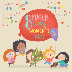 Fototapeta premium Hand-drawn cute cartoon animal poster templates, interesting children's flat vector illustrations, and cheerful festival backgrounds