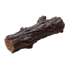 Dark Brown Tree Branch Isolated on White