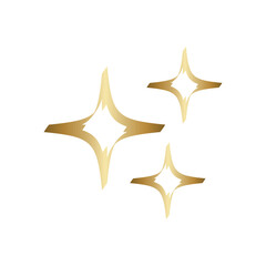 Golden Shining Stars Vector Icon