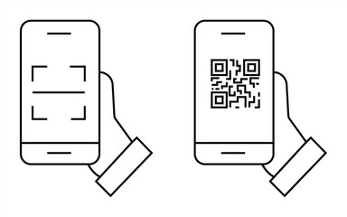 QR code icon. Mobile phone application. Quick Response code scanner. vector illustration