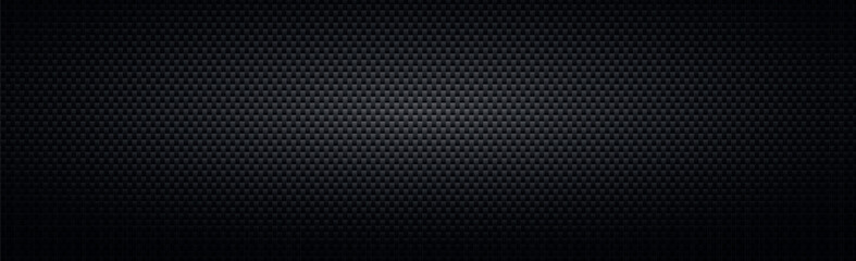 Panoramic texture of black and gray carbon fiber - illustration