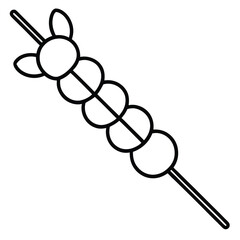 Fruit Skewers line art Vector 3d render of a molecule