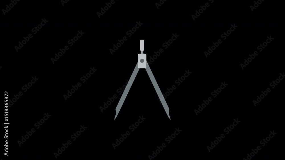 Poster animated compass: precision tool for design and geometric explorations on a transparent background