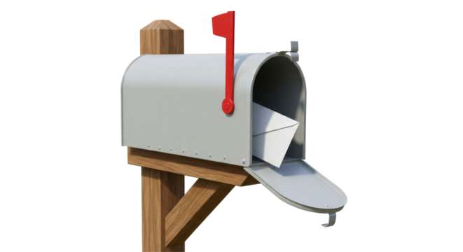 Isolated Mailbox with Letter