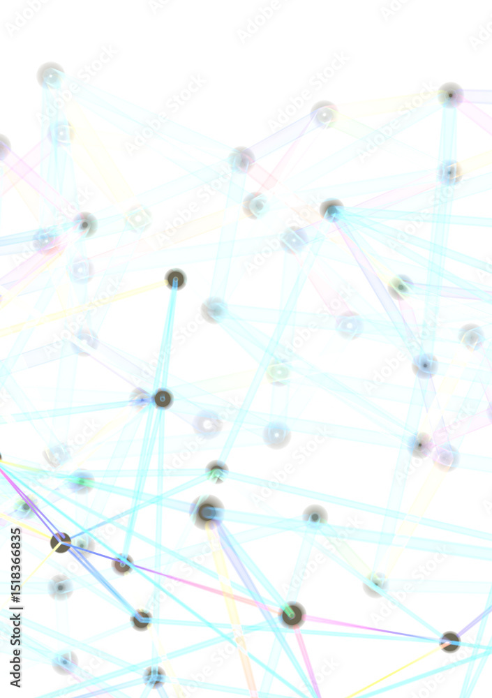 Aufkleber Abstract Colorful Network of Lines and Circles