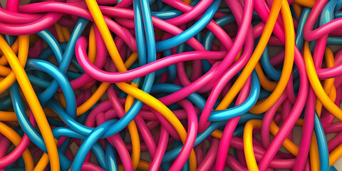 close up of colorful plastic bands, ai generated.