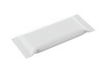 White blank stick sachet mockup isolated on transparent background