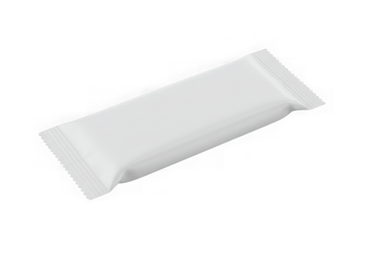 White blank stick sachet mockup isolated on transparent background