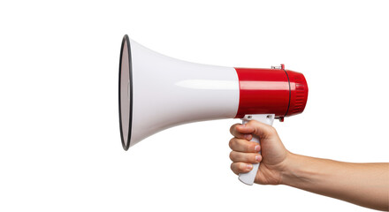 Isolated Hand Holding Megaphone