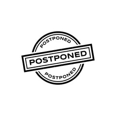 Obraz premium Postponed grunge rubber stamp on white background.