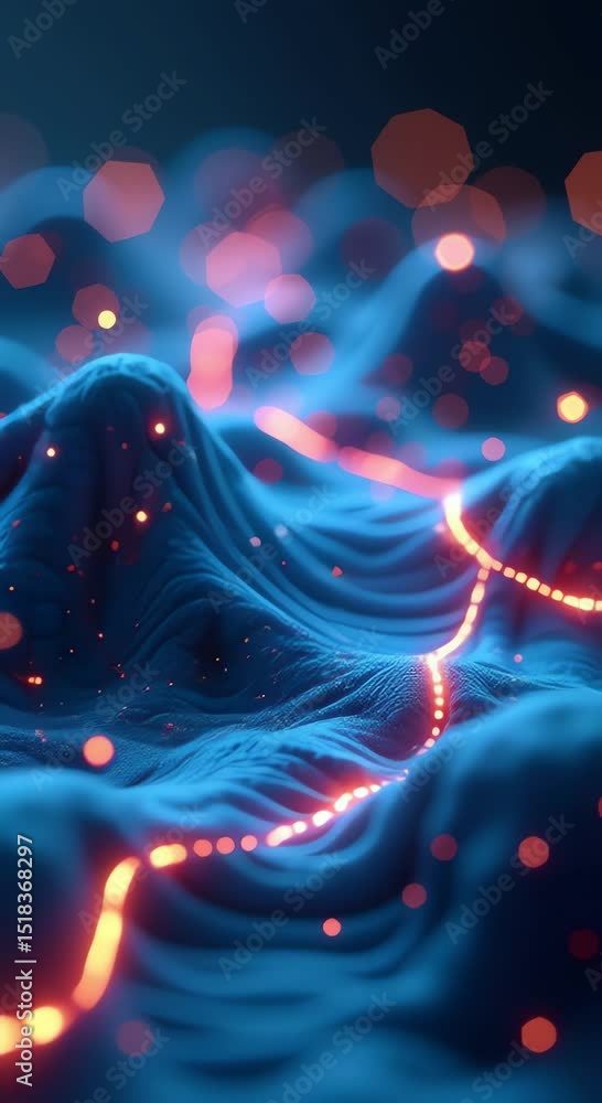 Poster close blue red abstract background glowing lights creating mesmerizing effect background deep blue c