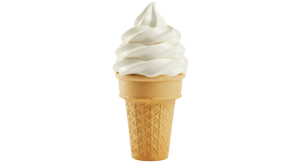 Isolated Soft Serve Ice Cream Cone