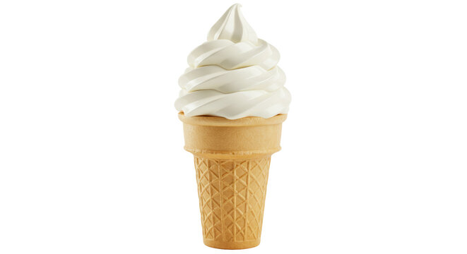 Isolated Soft Serve Ice Cream Cone