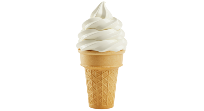 Isolated Soft Serve Ice Cream Cone