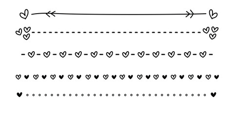 Hearts Dividers design elements and page decoration