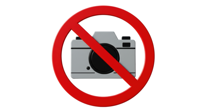 Isolated No Camera Sign