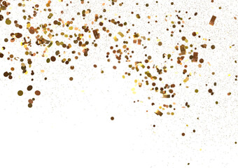 Golden Confetti on Black Background