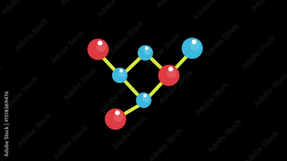Aufkleber molecular connection: a dynamic illustration of linked particles and structure on a transparent back
