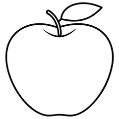 Fresh Apple Slice line art vector black and white 