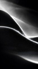 Abstract Black and White Study of Curving Lines and Sensual Forms with Dramatic Backlighting,4k