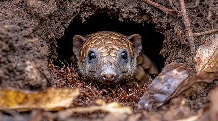 Anteater emerging from burrow (2)