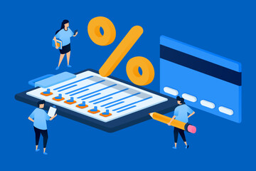 Illustration of a checklist for credit card application approval, designed for banking apps, loan services, financial advisors, and personal finance educational materials.