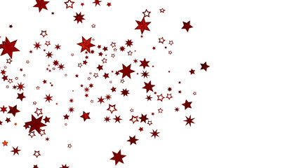 Red Stars Scattered on White Background