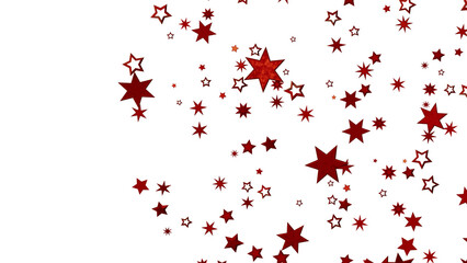 Red Stars Scattered on White