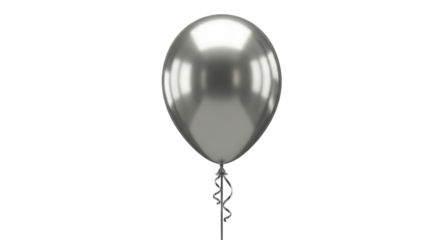 Isolated Silver Balloon