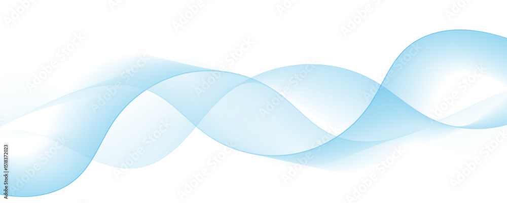 Poster blue wave curve lines abstract background with flowing particles. digital energy waves technology co