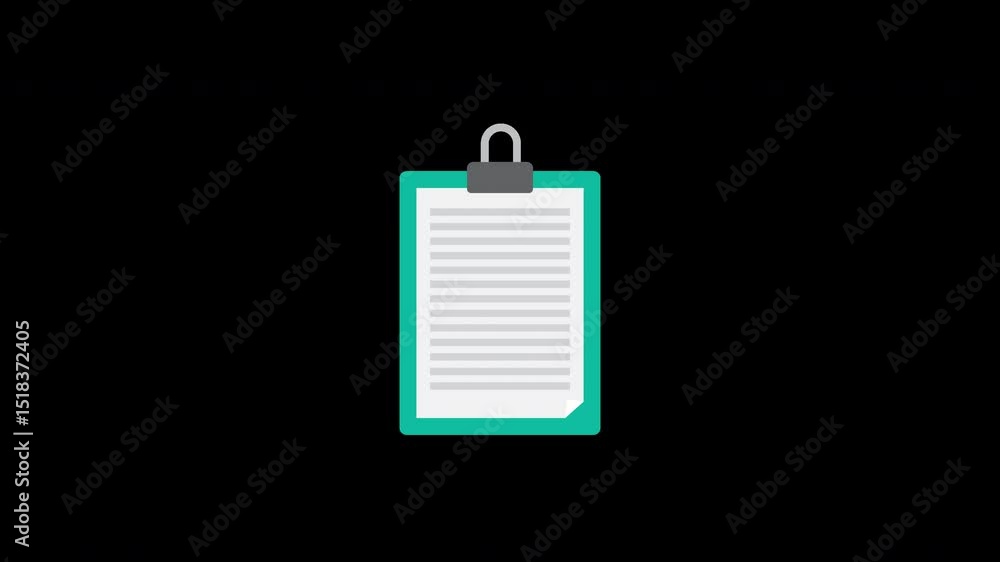 Poster animated clipboard icon on a transparent background for presentations and digital applications
