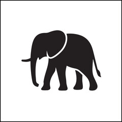 Elephant Silhouette Clean Black Vector Design