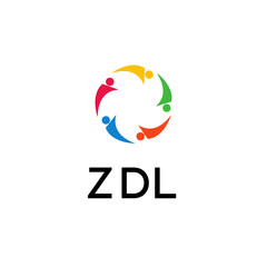 ZDL Letter logo white background