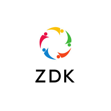 ZDK Letter logo white background