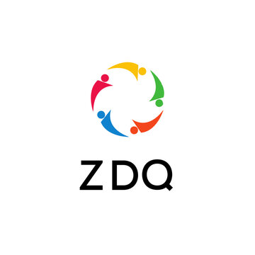 ZDQ Letter logo white background