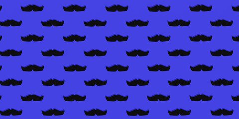 Pattern with mustache. 3d render. 