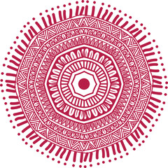 Detailed and symmetrical mandala artwork featuring intricate geometric patterns and ornamental elements. This decorative design is perfect for use in meditation visuals, coloring books, textile prints